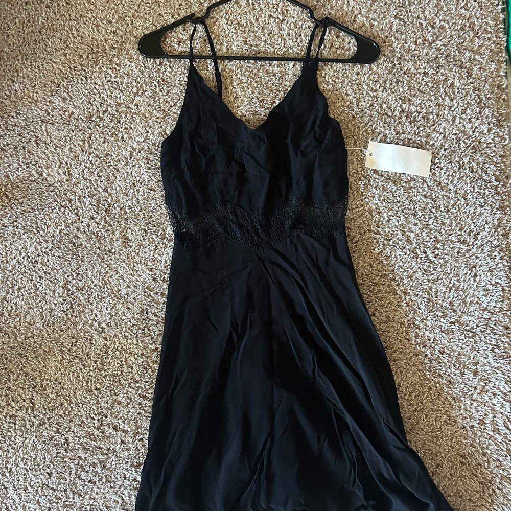 Elegant Black Lace Slip Dress